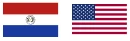 Banderas Paraguay y EE.UU.